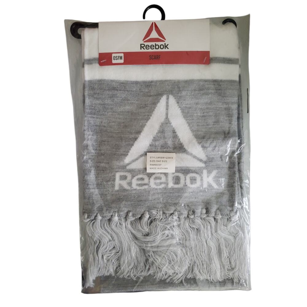 Reebok Gray Rally Scarf with Logo - OSFM